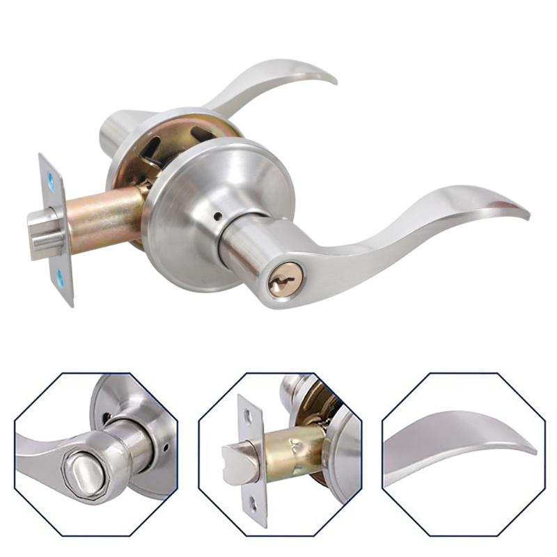 Steel Door Levers with Keyed Alike Entry Function Reversible Door Lock Adjustable Backset Lock for Front & Entrance Door