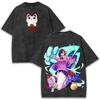Momo Ayase Print T-shirt Anime Dandadan Clothing Men Women Cotton Tshirts Vintage Washed T Shirt Harajuku Male Oversized Tops