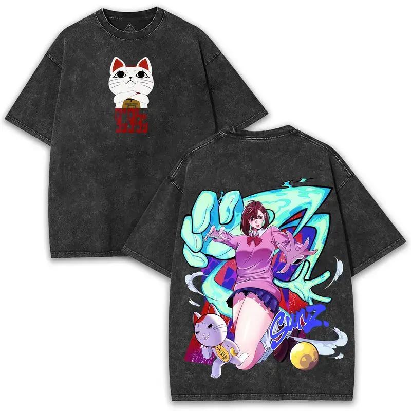 

Momo Ayase Print T-shirt Anime Dandadan Clothing Men Women Cotton Tshirts Vintage Washed T Shirt Harajuku Male Oversized Tops XXL чёрный