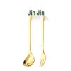 Creative Christmas Stainless Steel Cartoon Fruit Fork and Spoon Gift Set