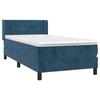 3130929 vidaXL Lit à sommier tapissier et matelas Bleu foncé 80x200 cm Velours