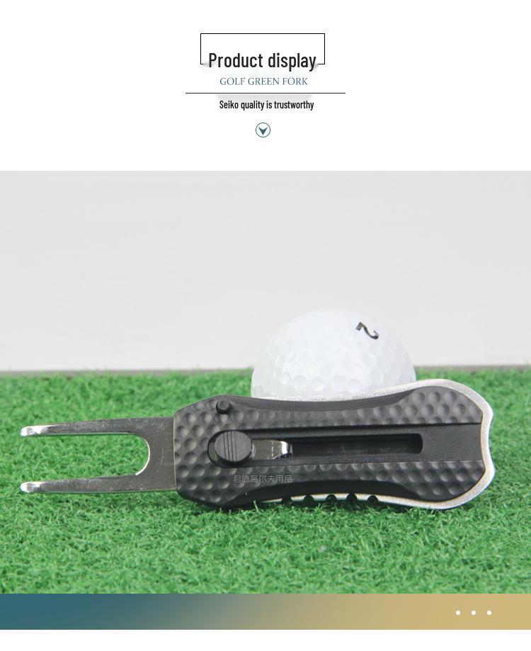 Spring-Loaded Golf Divot Repair Tool with Detachable Magnetic Marker