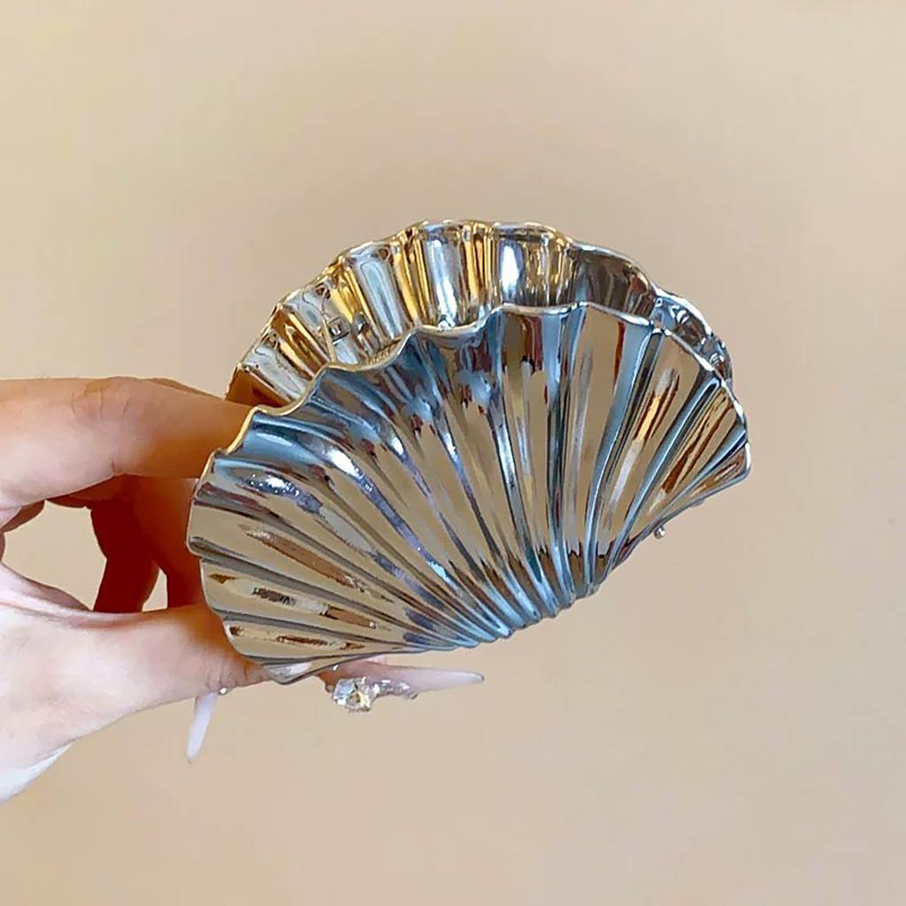 Elegant Gold Metal Shell Hair Claw Clip For Long Hair Women Practical And Stylish Hair Accesories Party Hairpin Headwear