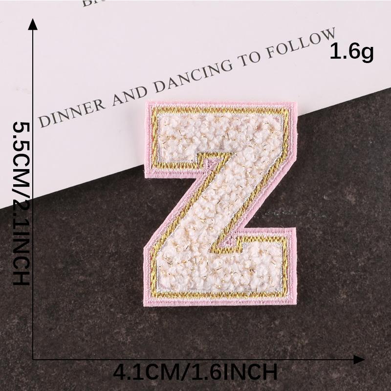 Computer Embroidery Gold Silk Towel Embroidery Cloth Label English Alphabet Hand Account Diy Patch Accessories Chenier Embroidery Cloth Sticker