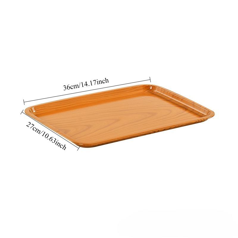 Kitchen Wood Grain Plastic Square Plate Japanese Simple Wood Grain Dish Set For Tableware Kitchen Bowl Dish Dinnerware