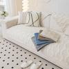 Solid Color Sofa Cover Jacquard L-shaped Dustproof Couch Cushion Towel Non Slip Soft Plush Seat Protector Home Living Room Decor