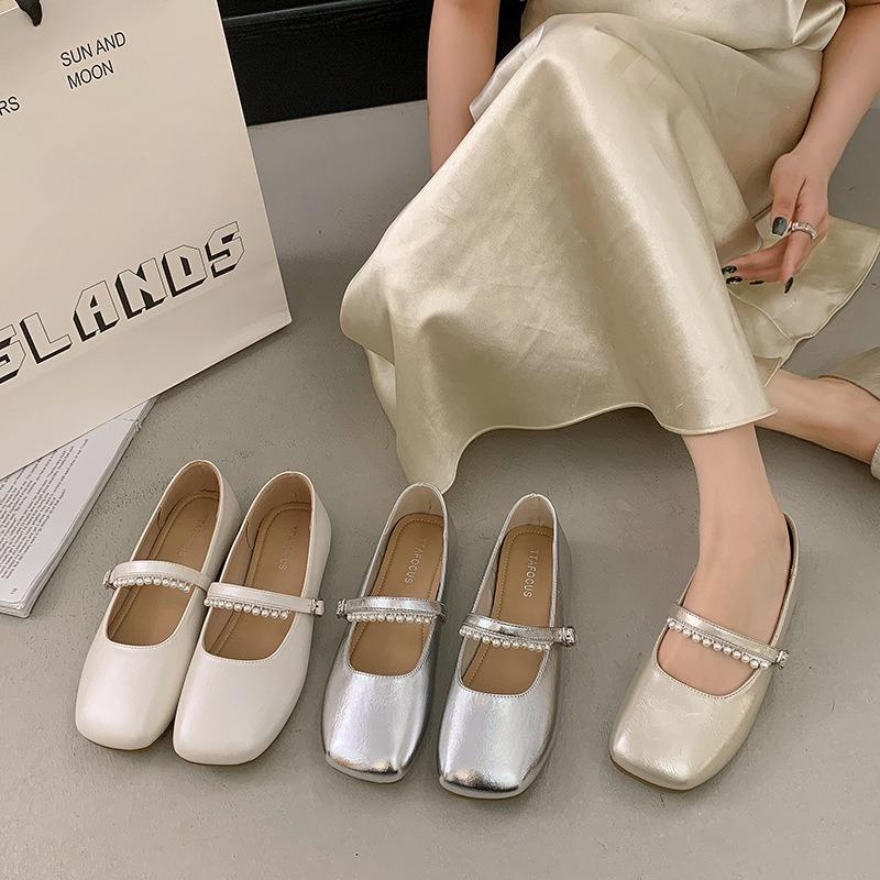 Gentle Shoes Flat-soled Single Shoes Women's Summer New Mary Jane Women's Shoes with Skirts and Soft-soled Small Leather Shoes