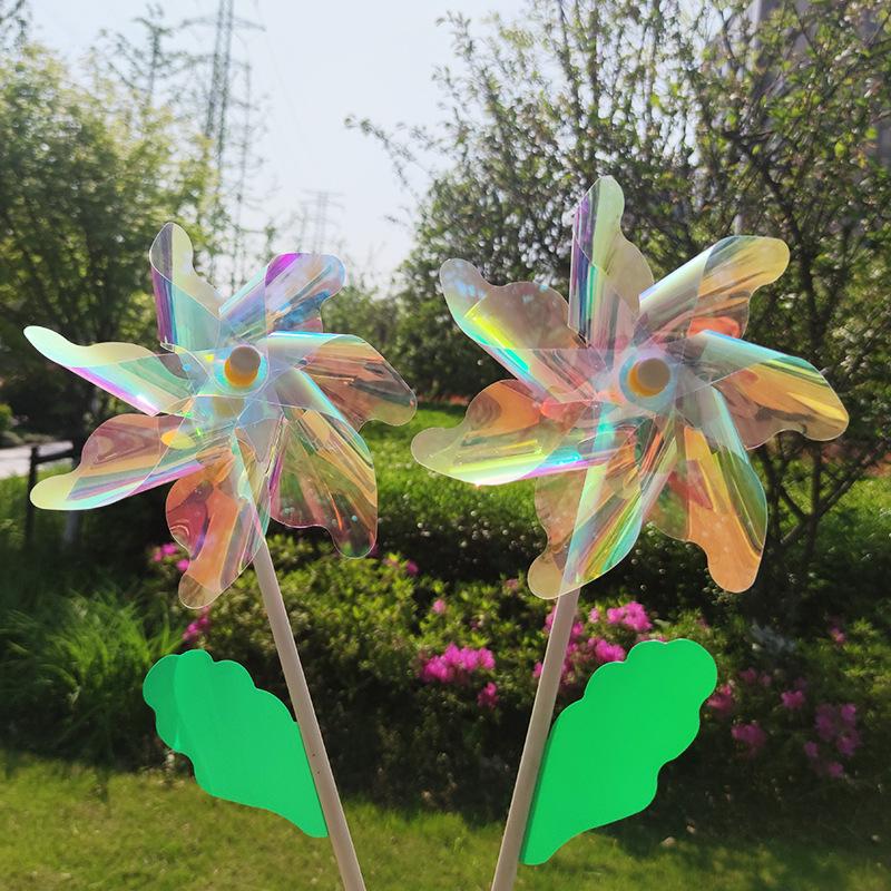 Dazzling Large Laser Pinwheel Toy for Children - Outdoor DIY Decoration & Handmade Material Pack