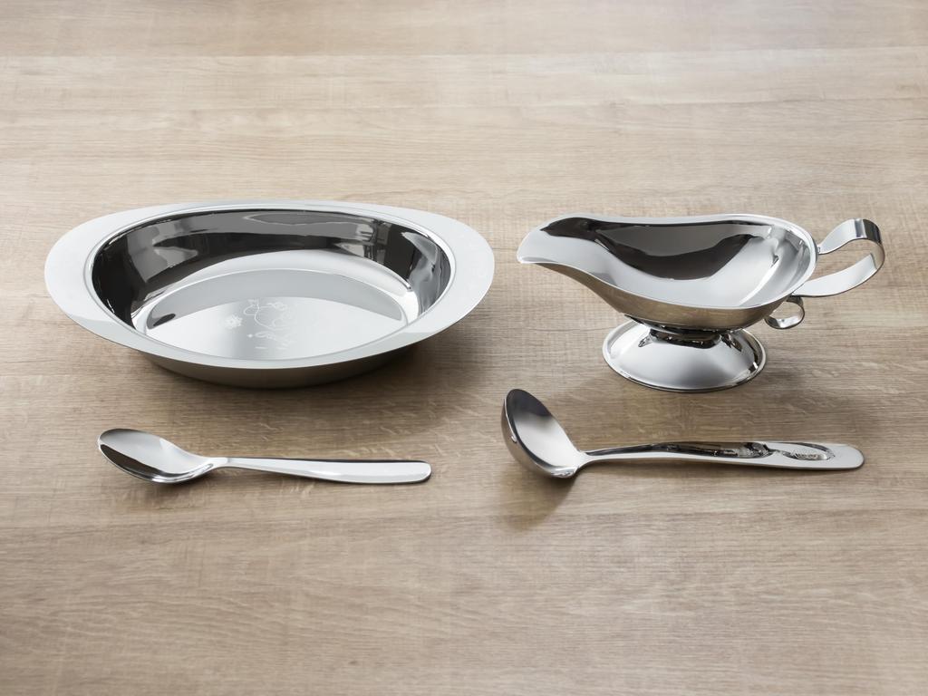 Skater Stainless Steel Sauce Pot/Gravy Boat, Dishwasher Safe, Disney Aladdin Genie Design, KSSP1-A