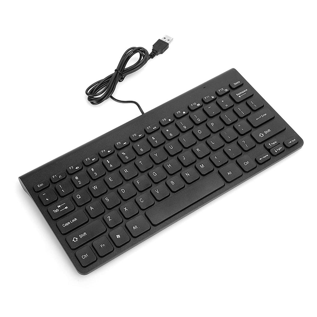 Jectse Wired Keyboard and Mouse Set, Ultra-Slim USB Wired Keyboard with Optical Mouse and Mouse, Plug and Play, Round Keycaps, for PC Laptops (Black)