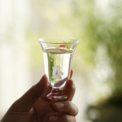 Osmanthus Hoge Bel Theekop Hand Aangebracht Decal Hittebestendig Glas Chinese Gongfu Theekop voor Thee Ceremonie Proeven Drinken