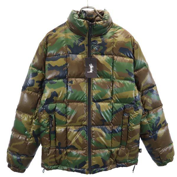 STUSSY camouflage Down jacket M Khaki Men's Used