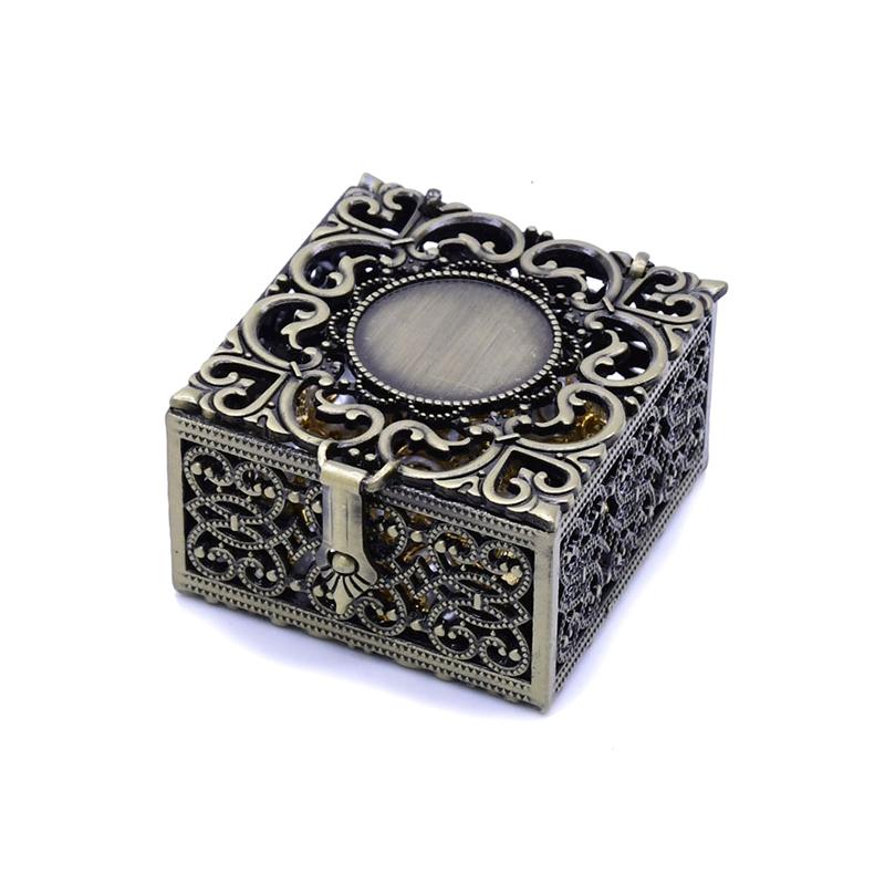 Rosenkranspärlask Halsband Metall Kristen Katolsk Religiöst Smyckeskrin Förvaring Halsband Förpackningsask Gåva