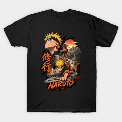 Talla Asiática Camiseta Unisex de Algodón Camiseta Estampada Camiseta de Naruto Estampado sin Corte Corte Regular