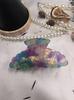 Elegant Flash-Shaped Iridescent Shark Hair Clip with Wavy Edges, Multi-Color, Versatile and Gentle for Women.