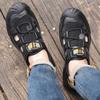 Mode Sommer Mode Herren Sandalen Atmungsaktive Herrenschuhe Leder Outdoor Herren Sandalen Rutschfest Strandsandalen Hohle Schuhe Strandfußbekleidung