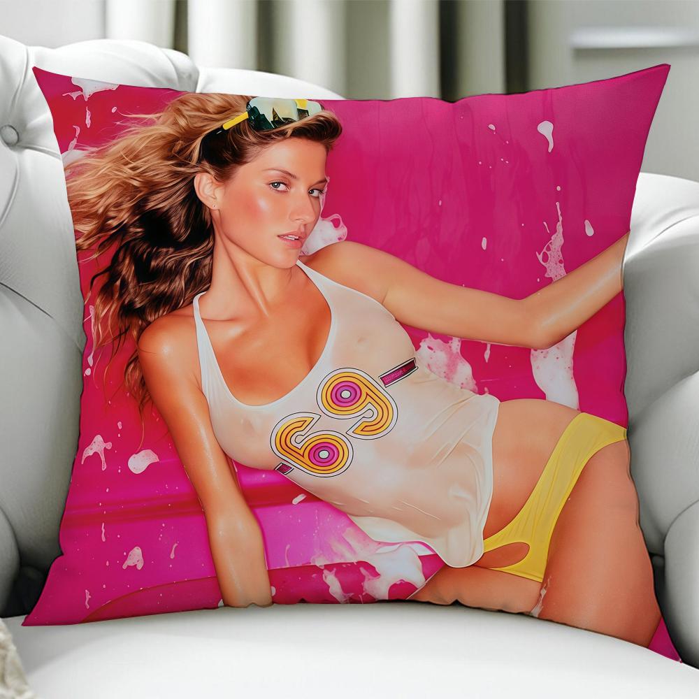 Model Actor GGisele Bundchen Birthday Anniversary Gifts Double Sided Printed Zipper Cushion Cover Soft Skin Bedding