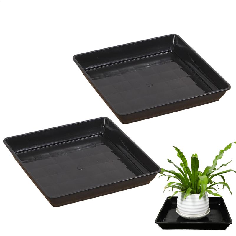 2Pcs Durable Plastic Plant Saucer Square Drip Plant Trays Flower Pot Indoor Outdoor Home Garden Supplies