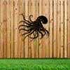 2D Flat Octopus Tentacles Metal Wall Decor, Nautical Sea Creature Silhouette Black Sign, Ocean Theme for Bathroom Living Room Bedroom Indoor Outdoor