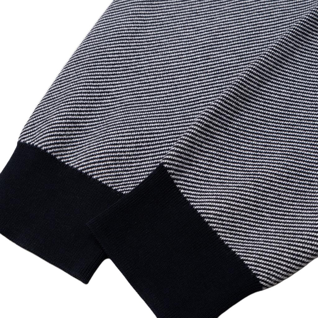Emporio Armani Letter Embroidered Round Neck Casual Long Sleeve Knit Sweater Men Sweater Black 3K1MXE-1MLYZ-0920