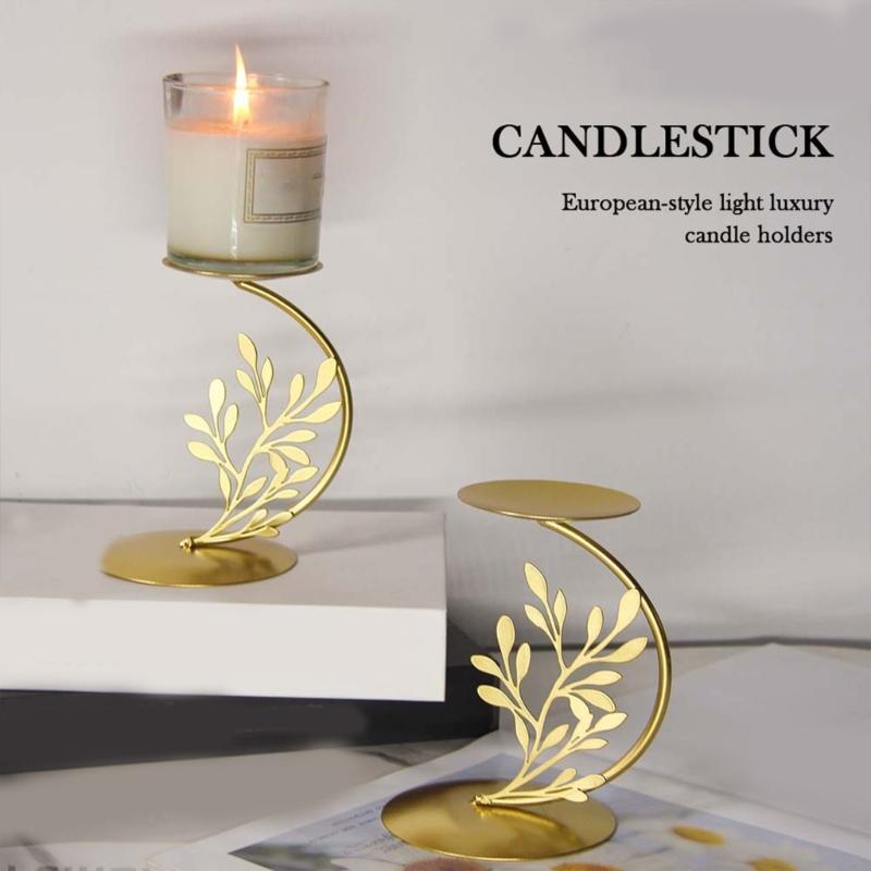 62KD Elegant Metal Rotating Stand Candlestick for Dinner Centerpieces Decors