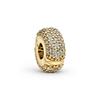 New Sparkling Golden Original Charms DIY Fine Jewelry Gifts Safety Chain Snowflake Blossom Hearts Beads Fit Snake Bracelets