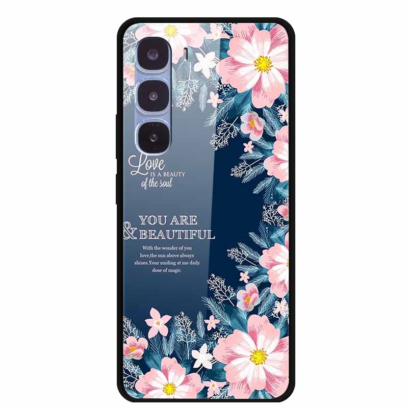 Funda de Lujo Para Infinix Hot 60 Pro X6885 Cubierta de Cristal Templado para Fundas de Teléfono Infinix Hot 60 Pro Animales de Moda Protectora Funda