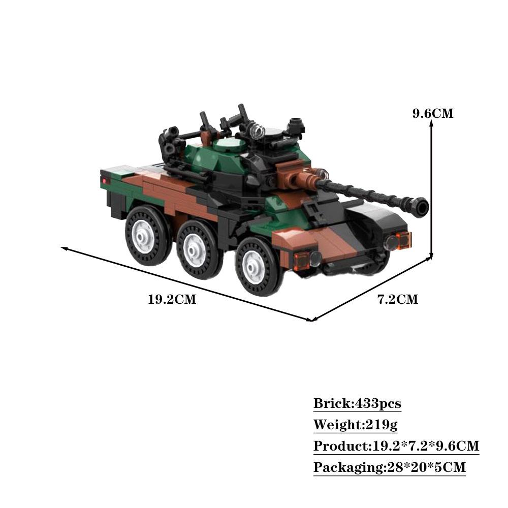 Tank Small Particle Building Blocks Children Puzzle Assembly Toy Gift Heavy Armored Vehicle Model 6 Wheels Disguise Camouflage S STEM DIY Model Kit 3D