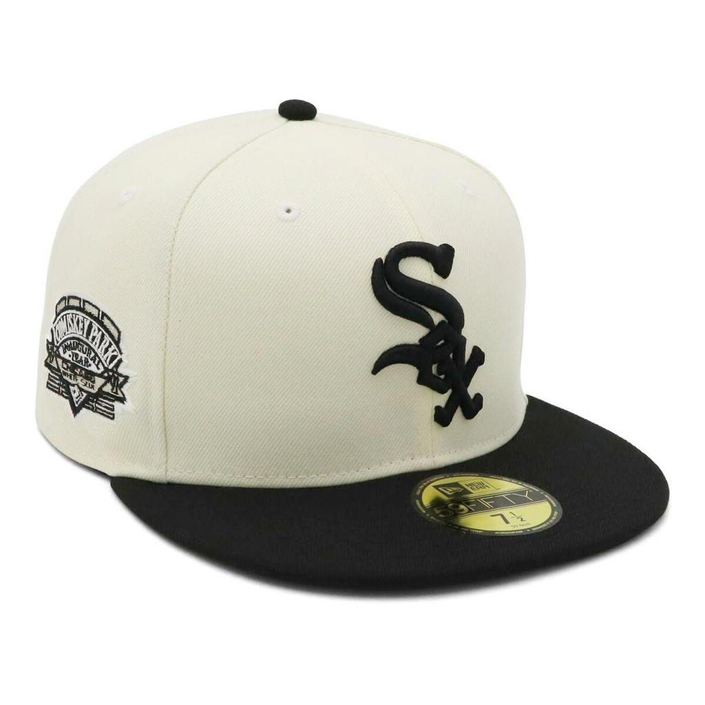 New Era 59FIFTY Cap MLB Chicago White Sox CWS SIDE PATCH ONSPOTZ and Flat Summer Sun UV Protection (14666277, NER35C4225), Chrome/Black/White, 2-Tone,