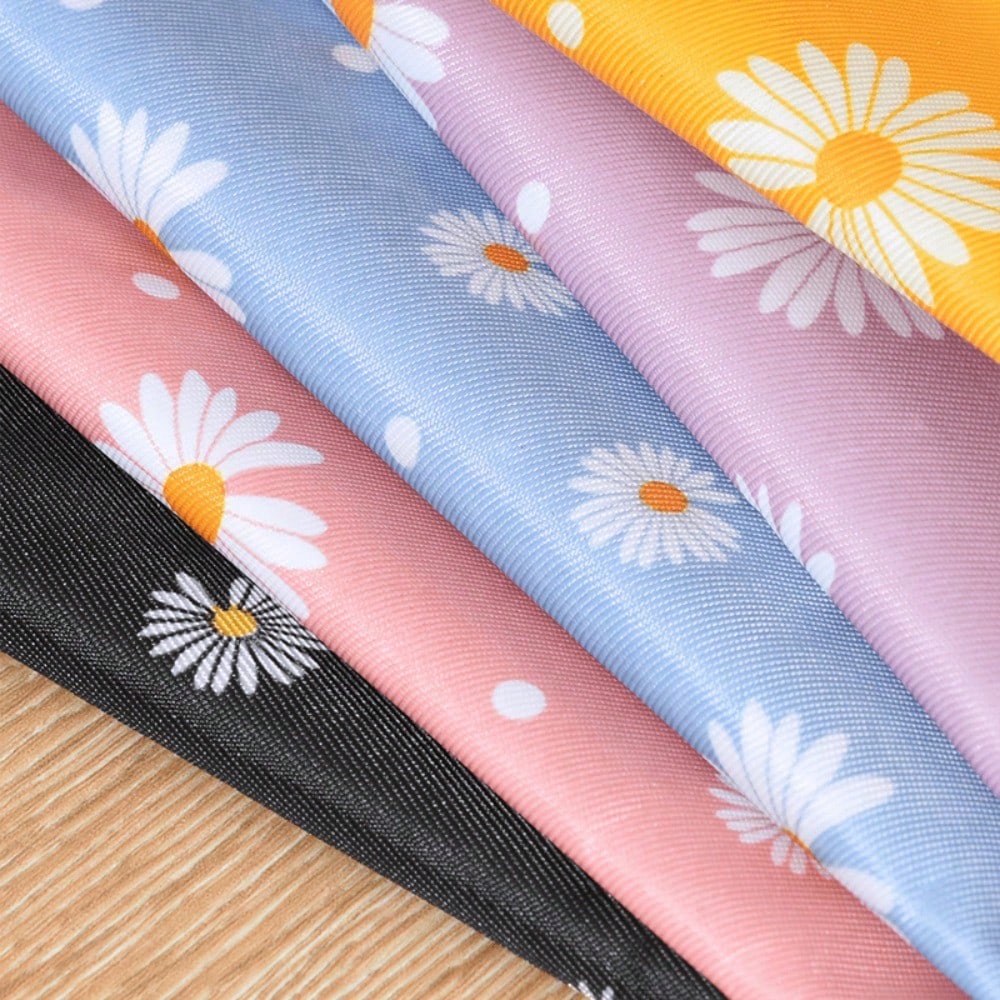 1pc Floral Polyester Plastic Bag Dispenser, Foldable Trash Bag Organizer With Hanging Design, Multi-Color Grocery Storage Container