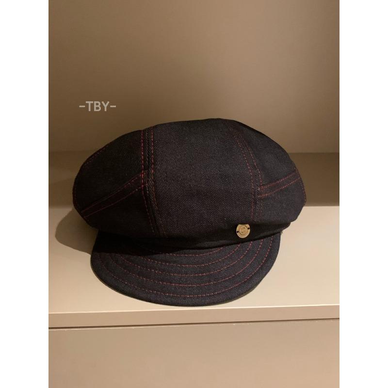 

Ковбойская кепка газетчика Женская новая беретка Большой обхват головы Подчеркивающая лицо Маленькая шляпа художника Осень one size