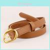 True Leather Womens Belt With Geometric Buckle For Casual Jeans Styling