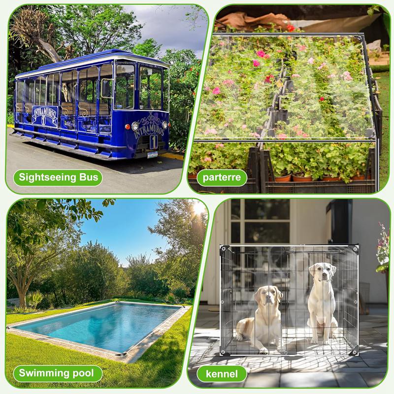 0.35/0.55mm Heavy Duty PVC Vinyl Tarpaulin Outdoor Pergola Clear Tarp Curtain See Through Rainproof Cloth Transparent Tarpaulin