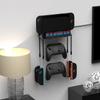 Wall Mount with Game Card Slots and 4 Joy-Con Hanger Metal Wall Bracket Console Holder Stand for Switch/OLED Game Storage Rack