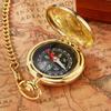 Kreativní nové kapesní hodinky s kompasem Venkovní horolezectví Kapesní hodinky klasického stylu s překlápěcím kompasem