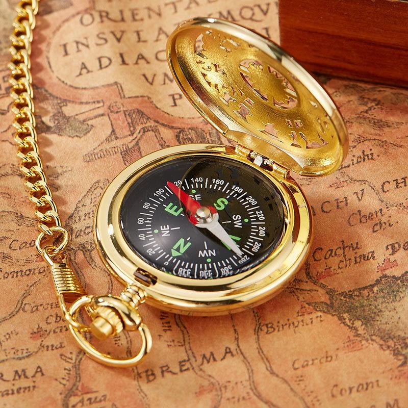 Ceas de buzunar cu busolă nou creativ Alpinism în aer liber Ceas de buzunar cu busolă în stil clasic