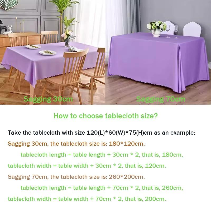 GOEXCPL Large Rectangular Tablecloth, Suitable for Hotels, Weddings, Parties, Meetings, etc. Machine Washable. White. 300*200cm