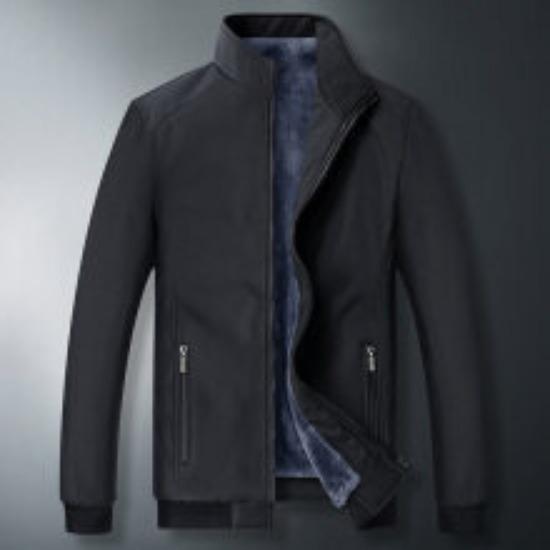 Jas Heren Oud Herfst en Winter Jas Verdikt Warm en Fleece Fleece Jas Heren Kleding Stand Kraag Grote Maat Papa Pak