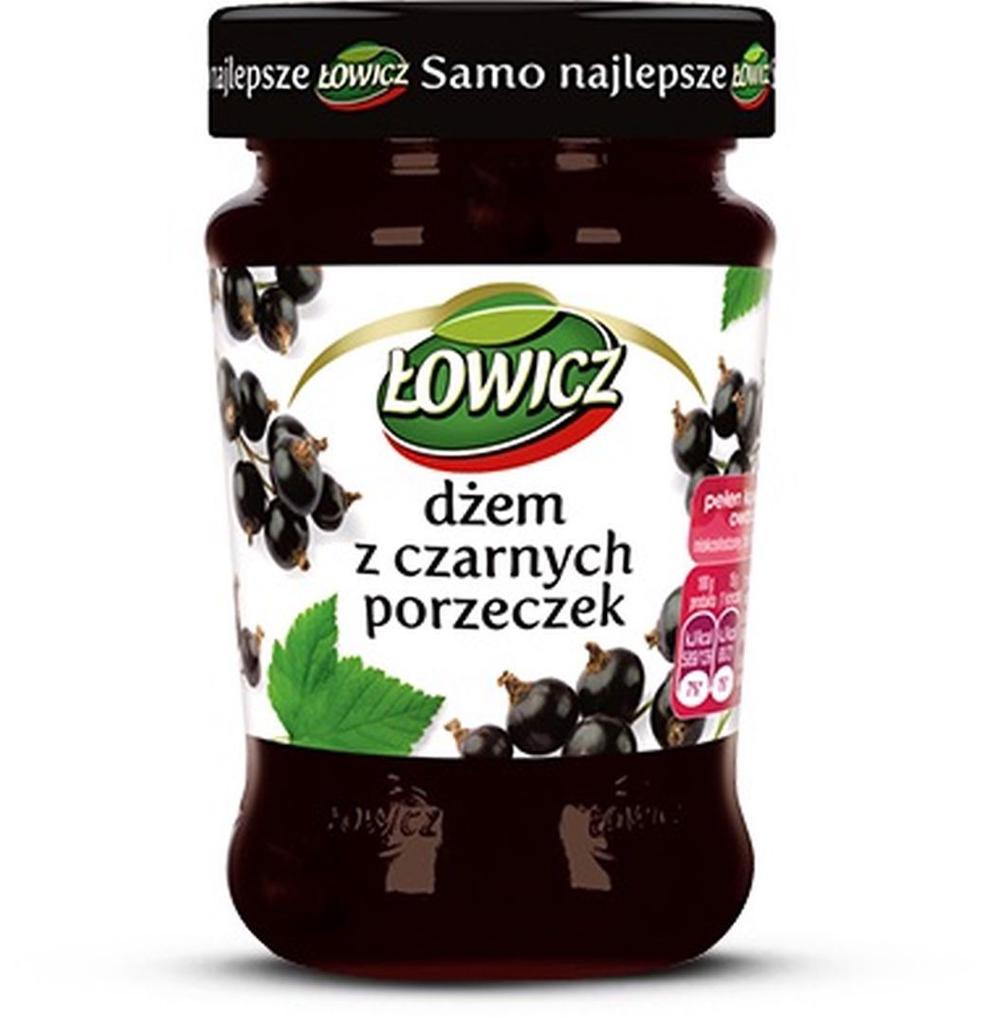 Łowicz Marmellata di ribes nero a ridotto contenuto di zuccheri 280 g