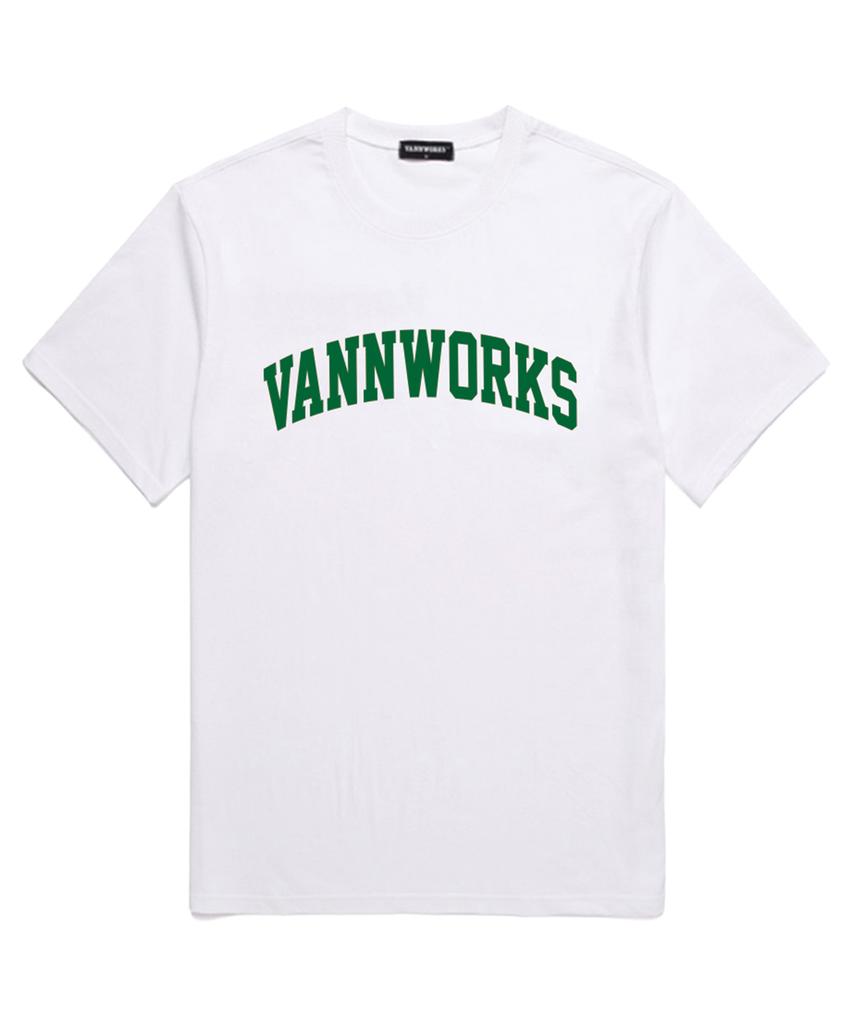 VANNWORKS Arch Logo Short Sleeve T-Shirt (Vs0020) White_Green