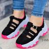 Spring and Autumn New Large-size Sandals Women's Round Head Thick-soled Low-top Buckle Flat-soled Casual Sports Shoes