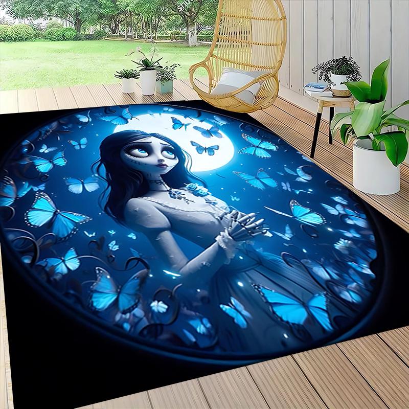 1Pc Ghostly Bride Butterflies Carpet Rug Customizable Soft Washable Antislip Home Living Room Sofa Mats Personalized Rug 0917156