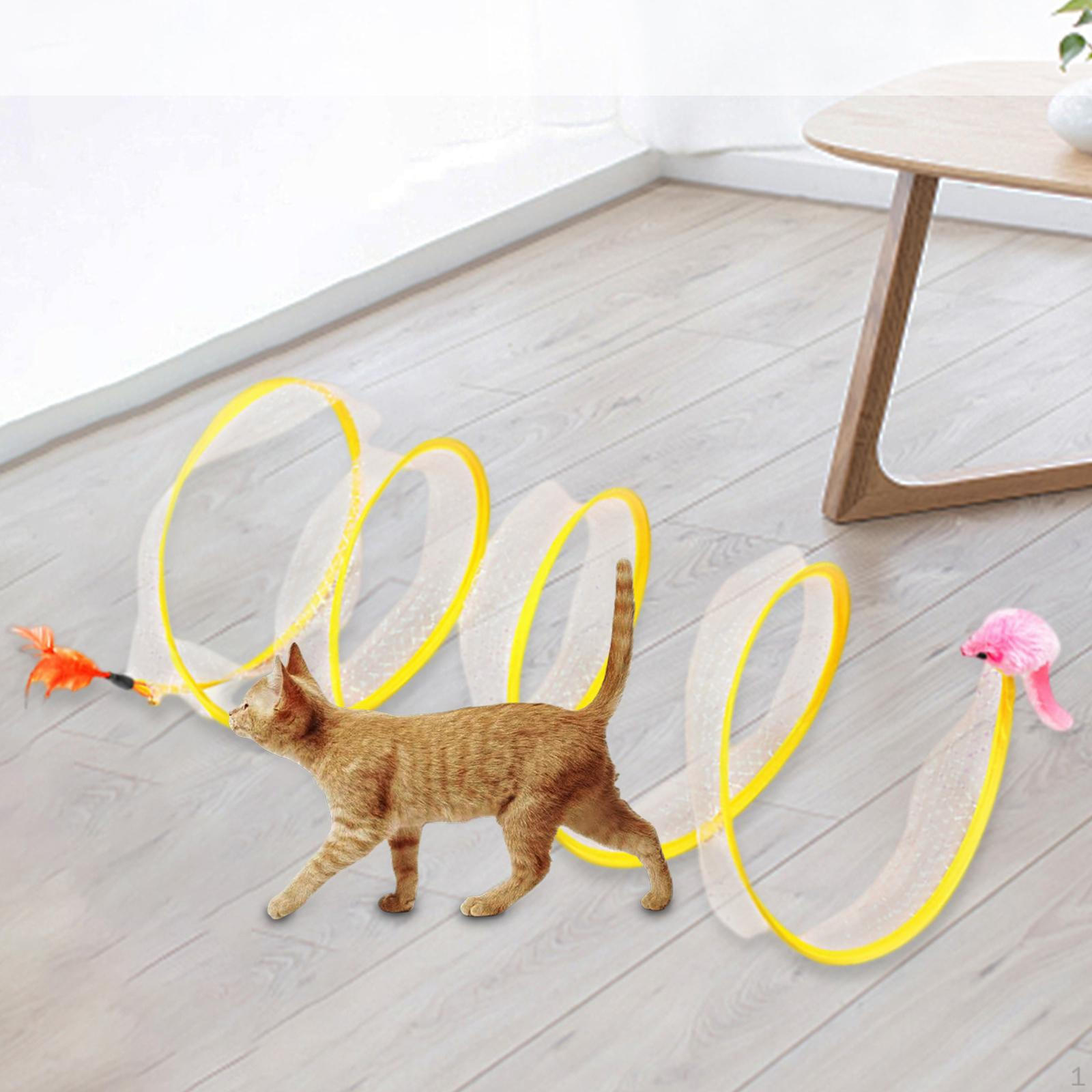 Folding Cat Tunnel Toy Pet Interactive Spring Spiral Tunnels Toys Passage Collapsible