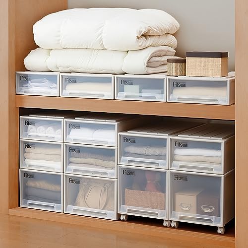 Tenma Fits Case Storage Box, Small Organizer, 22.4cm Wide x 30.7cm Deep x 12.4cm High, Sagging-Resistant Storage Case for Small Items and Clothing, Co