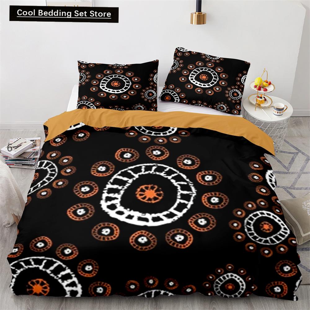 Boho Tribal King Queen Duvet Cover Bohemian Symbol Style Bedding Set Exotic Ethnic Customs Quilt Cover Polyester Comforter Cover