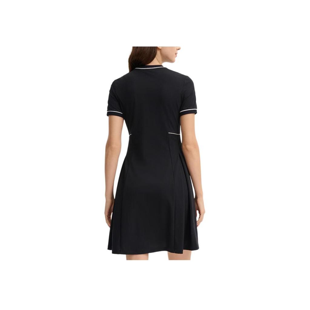 New FILA HERITAGE Short Sleeved Dress Women's Jet Black F11W438312FBK