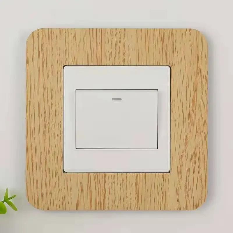 1PCModern Simple Anti-Dirty Buckle Type Non-Adhesive Dustproof Switch Protective Cover Outlet Wall Sticker Aluminum Socket Frame