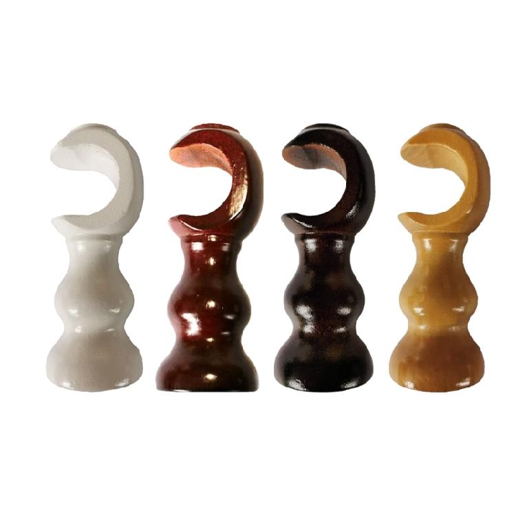 Soportes de Barra de Cortina de Madera de Alta Resistencia Color Madera Neutro Par de Soportes para Cortinas Diseños de Base Redonda Soportes para Barra de 28 mm
