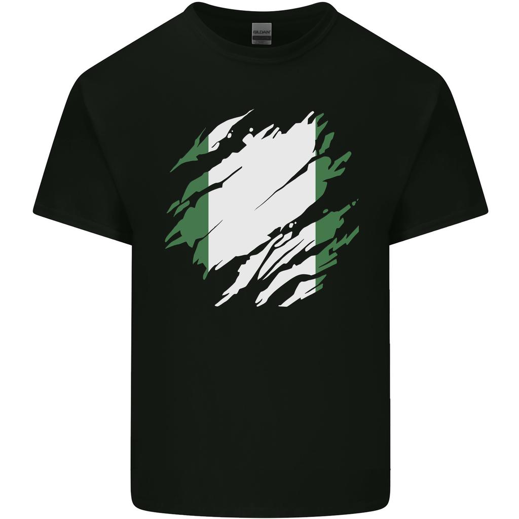Torn Nigeria Flag Nigerian Day Football Unisexs Light Cotton TShirt