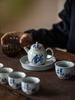 New Handwritten Grass Ash Tea Cup Lid Bowl Kung Fu Tea Set Retro Chinese Ceramic Tea Cup Teapot Tea Bowl Set